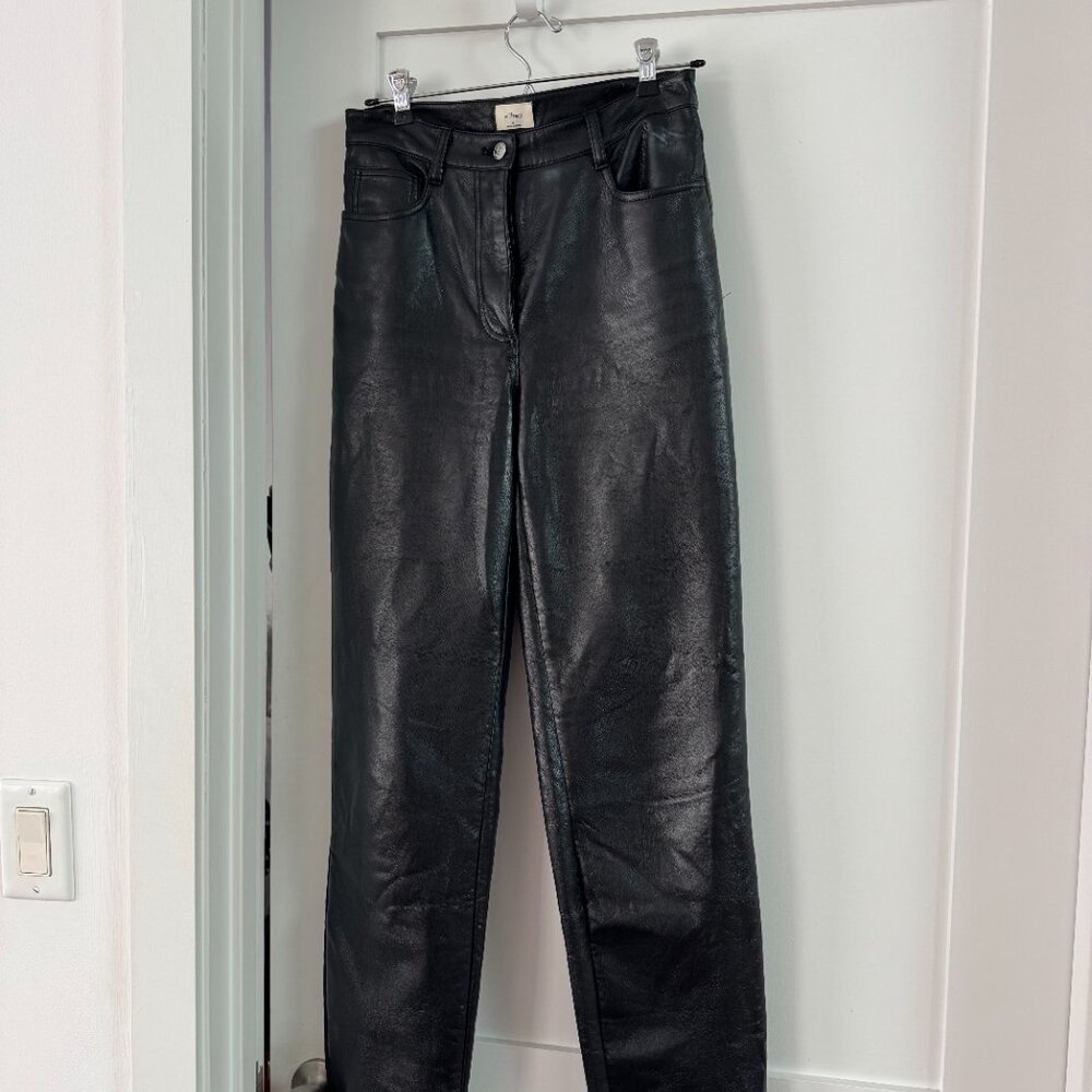 ARITZIA WILFRED BLACK LEATHER PANTS